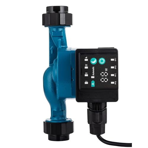 KATSU Warmwasser-Umwälzpumpe Heizungsumwälzpumpe 90W einstellbarer Leistungsmodus für Zentralheizungsanlage und Heizkörpersysteme mit Stecker 151711
