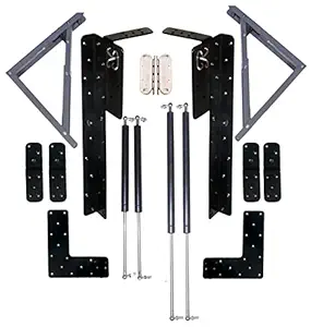 RIBBONIC Murphy Bed Hardware kit - Luxurious DIY Folding Wall Bed Easy to Build. Vertical Queen Size Bed Fittings kit (Black)