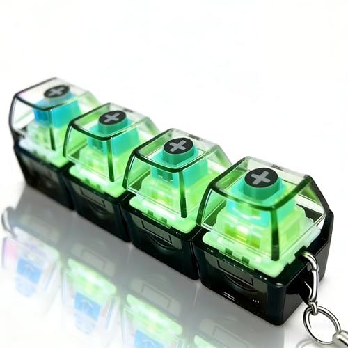 Keyboard Fidget Keychain, Keyboard Keycap Stress Relief with LED Light