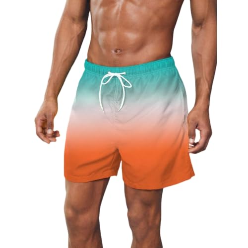 Summer swim trunks gradient color block à impression 3D moderne - 7