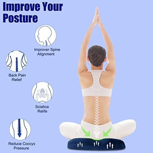 LITSPOT Donut Cushion Orthopedic Ring Memory Foam for Relief of Haemorrhoids and Cushion Coccyx Pain Post Natal and Post Surgery Pain ReliefSuitable for Wheelchair Car Seat Office OutdoorDark Blue