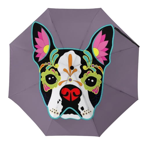 Parapluie automatique compact léopard pliable pour homme et femme