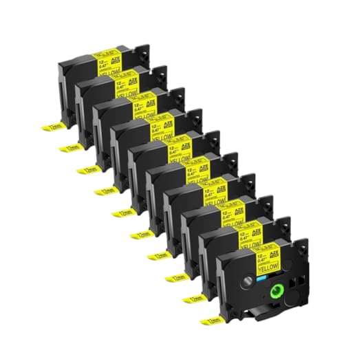 Ruban TZe-631 12mm jaune pour étiqueteuse Brother P-Touch, cassette AZE-631 adhésive laminée