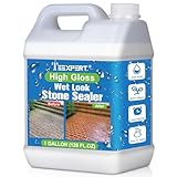 Wet Look Stone Sealer - 1 Gallon Natural Stone Sealer with High Gloss Finish for Floor Driveway Patio Water Resistance, Durable & Long Lasting Easy to Apply for Pavers Slate Brick Sandstone Concretes