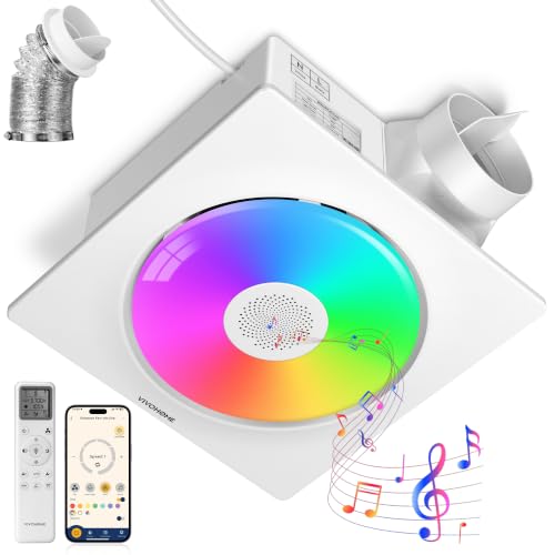 Image of VIVOHOME APP Control Bathroom Exhaust Fan with Bluetooth Speaker, 160CFM