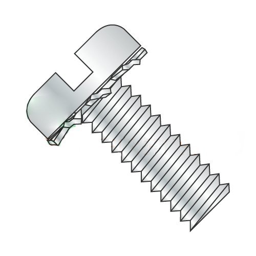 10-32 x 1/2" SEMS Screws/External Tooth Washer/Slotted/Pan Head/Steel/Zinc (Carton: 5,000 pcs)