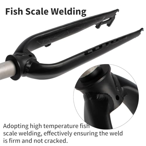 BSFHQS 26in 27.5in 29in Mountain Bikes Fork 28.6MM Straight Tube Aluminum Alloy Bike Rigid Fork Disc Brake Bikes Front Fork 9 * 100mm Quick Release Hard Fork QR(Black,Straight_27.5IN)