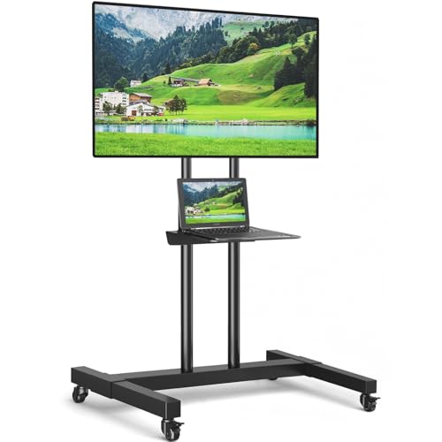 Rfiver �e���r�X�^���h�L���X�^�[�t tv stand ����d�x���݌v 32~75�C���`�Ή� �e���r�X�^���h�n�C�^�C�v �������߉\ �I�t�� �ω׏d40 kg VESA600X400 mm�܂� �ȃX�y�[�X �Ɨp�E��Зp�E�Ɩ��p