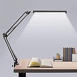 INGEQUIS Lámpara de Escritorio LED de 10W, 3 Modos de Luz con 20 Brillos Infinitos Ajustables, Lámpara de Mesa Plegable y...