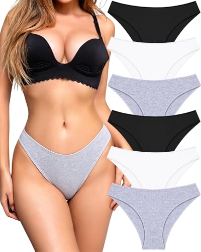 UNDER THE SEA Cotton Underwear for Women 6 Pack Sexy Bikini High Cut Soft Breathable Cheeky Panties Underwear Womens Lingerie — view 2