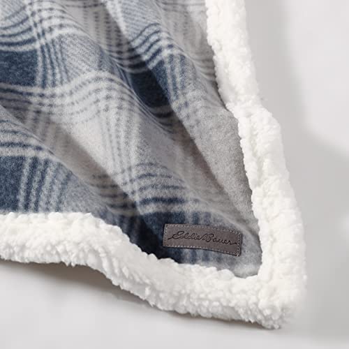 Eddie Bauer Brushed Throw Blanket Reversible Sherpa & Brushed Fleece, Lightweight Home Decor For Bed Or Couch, Nordic Midnight #TOP5