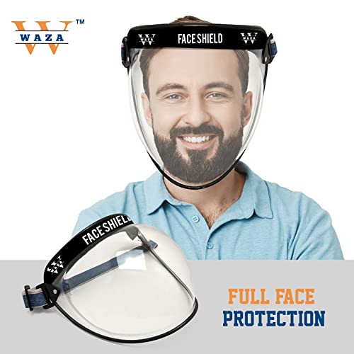 Image of WAZA Bubble Face Shield helmet Visor Industrial Safety Coverage Full Face Protector Multipurpose Eye UV-Protective Clear Visibility for men women (White-Transparent, 2)
