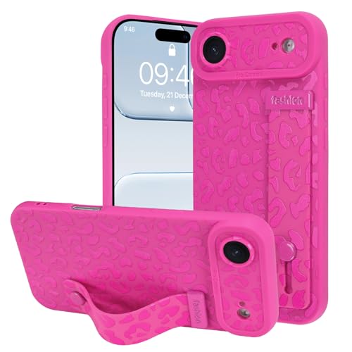 Coque iPhone léopard rose avec dragonne cadeau idéal pour femme