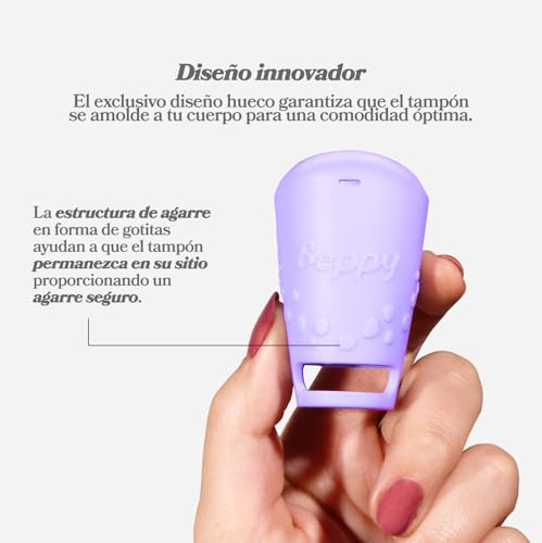 Beppy Hollow Tampon - Tampón de silicona - Tampón reutilizable (Lila) - imagen 4