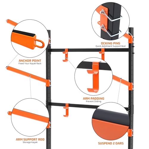 UOKRR 4 Kayak Storage Rack, Heavy Duty Freestanding Kayak Racks Outdoor by UOKRR - Image 7
