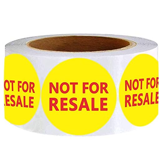 No apto para etiquetas de reventa para tienda al por menor, pegatinas de inventario de 2 pulgadas, 500 unidades por rollo