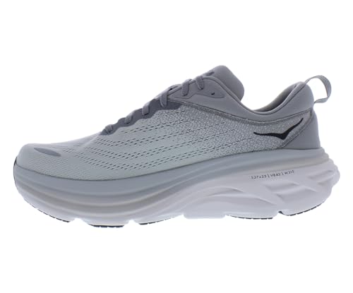 HOKA HOKA Bondi 8 Wide Mens Shoes Size 10, Color: Sharkskin/Harbor Mist