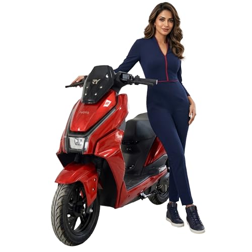 Image of Ryoto Electric Scooter with 60V 45Ah Battery, 50 Km /h Speed, Hub Motor, Fast Charging, Digital Display, Disc Brakes, Tubeless Tyres, Eco-Friendly EV Scooter (Red)
