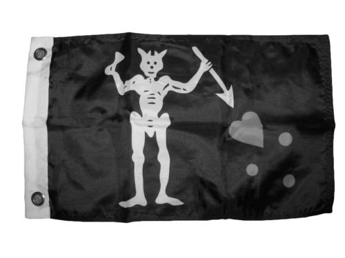 Moon Knives 12''x18'' Edward Teach Pirate BlackBeard Black Beard Edward Boat Car Flag - Party Decorations Supplies For Parades - Prime Outside, Garden, Men Cave Decor Flag