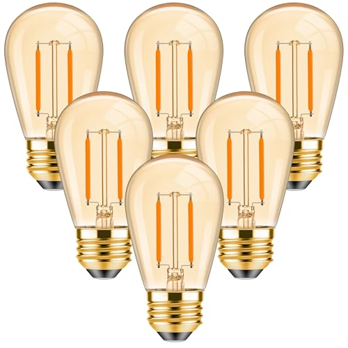 Century Light Ampoule LED ST45 Vintage Edison Filament E27 1W Équivalent 10 W Ampoules à Incandescence, Super Blanc Chaud 2200K, Doré en Verre Lampe...