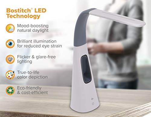 Pureoptics Led Desk Lamp With Bladeless Fan, Dimmable, Adjustable Neck, Gray (Vled1603Lm) #TOP4