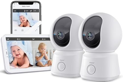ARENTI Babyphone mit 2 Kamera und App mit 5" Display, 1080P PTZ Video Babyfon mit Kamera, One-Touch-Ruf, Temperatursensor, Wiegenlied, Nachtsicht, 2 Wege Audio, VoX Mode, Automatis