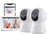 ARENTI Babyphone mit 2 Kamera und App mit 5' Display, 1080P PTZ Video Babyfon mit Kamera, One-Touch-Ruf, Temperatursensor, Wiegenlied, Nachtsicht, 2 Wege Audio, VoX Mode, Automatische Verfolgung