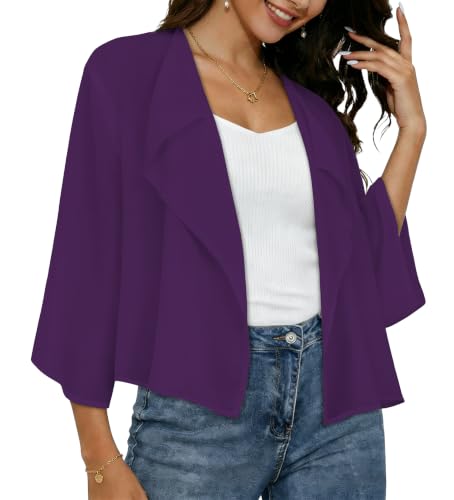 Image of Womens Summer Tops Short Shrugs Kimono Cardigans Casual Chiffon Bolero Jackets 2026