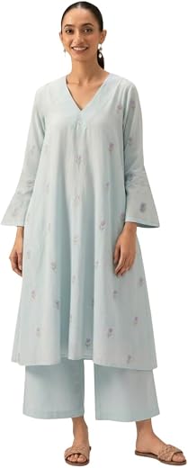 ANNI DESIGNER Women's Rayon Viscose A-Line Printed Co-Ord Set with Palazzo | Kurta Set for Women | A-Line Kurti Co-Ord Set...