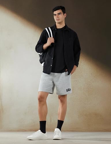 Image of Gap Men Embroidered Standard Fit Mid Rise Shorts