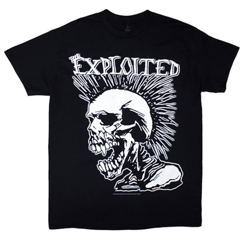 The Exploited T-Shirt - Mohican Skull - S bis XXL - für Männer - Größe S - schwarz  - Lizenziertes Merchandise!