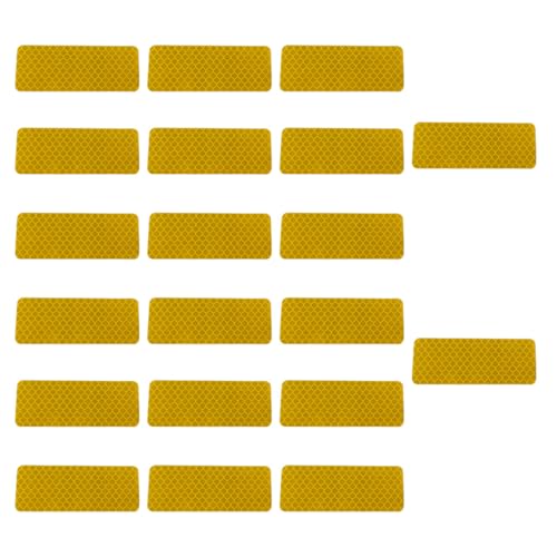 Image of 20PCS Car Safety Reflective Stickers, Waterproof Warning Reflective Tape, Night Visibility Reflective Strips for Trailers, Motorcycles, Bicycles, Cars, Helmets, 3.14 x 1.14 Inch (Yellow)