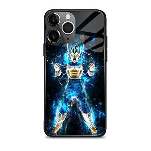 Hosclans Fashion Japanese Anime Cover Soft Silicone Anti-Drop Cartoons Shell Shockproof Manga Pattern Glass Phone Cases (Vegita,For Iphone 13 Pro Max) #TOP6