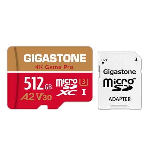 [5-Yrs Free Data Recovery] Gigastone 512GB Micro SD Card, Game Pro,  MicroSDXC Memory Card for Nintendo-Switch, GoPro, Action Camera, DJI, 4K  UHD - Main Image