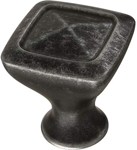 LIBERTY P27602K-DIR-C Rustic Square Knob 1-1/8" (28mm), 1-1/8 in (28 mm), Distressed Iron