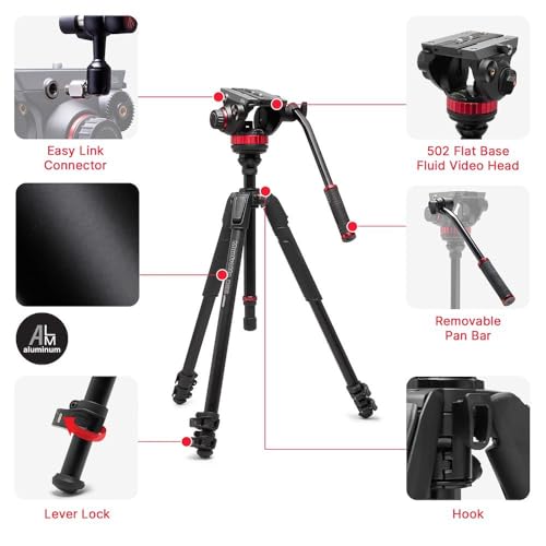 Image of Manfrotto Video kit, Head 500 Series (Head 502+ Alu Tripod 055 Levelling)