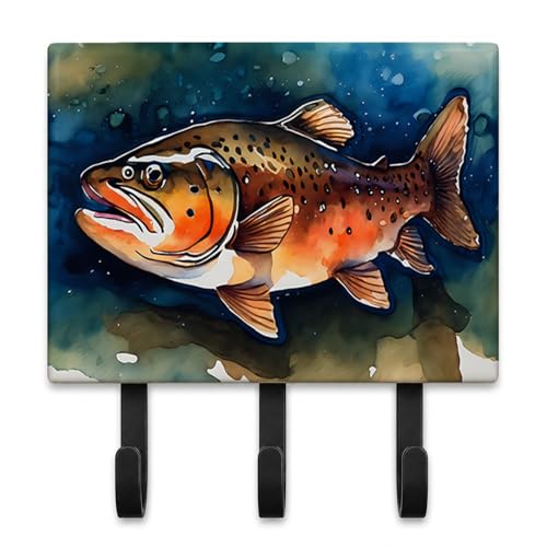 Caroline's Treasures Brown Trout Decorative Ceramic Triple Wall Hook