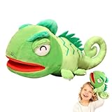 Marionnettes d'animaux - Peluche courte et coton PP - Caméléon réaliste de 30 cm - Jouet i...