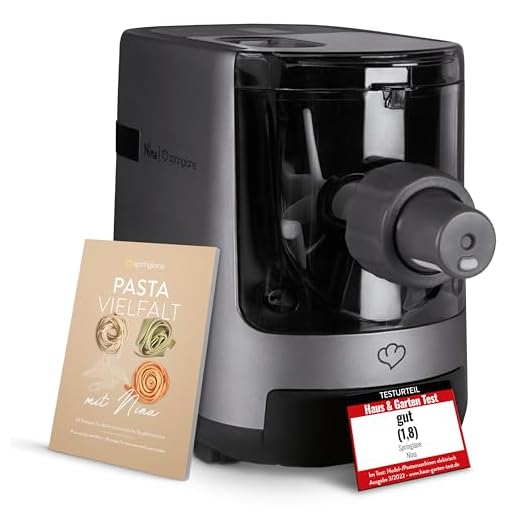 Sprenglane Nina Elektrische pastamachine met geïntegreerde weegschaal, 7 pastaopzetstukken, 180 W, 600 g deeg, automatisch verse pasta bereiden in minder dan 30 minuten
