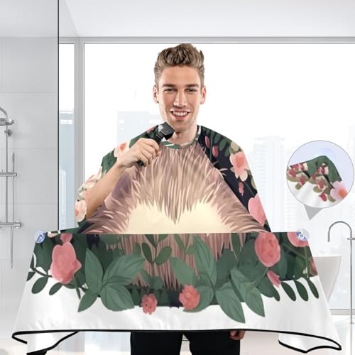 Capa profesional impermeable para cortar cabello Cute Hedgehog con cierre ajustable de broche para peluquería y estilismo miniatura 6