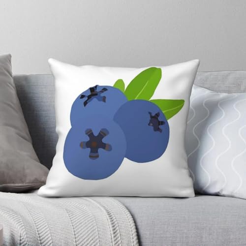 Blueberry Fruit Taie d'oreiller carrée Polyester Lin Velours Creative Zip Decor Taie d'oreiller Maison Housse de coussin