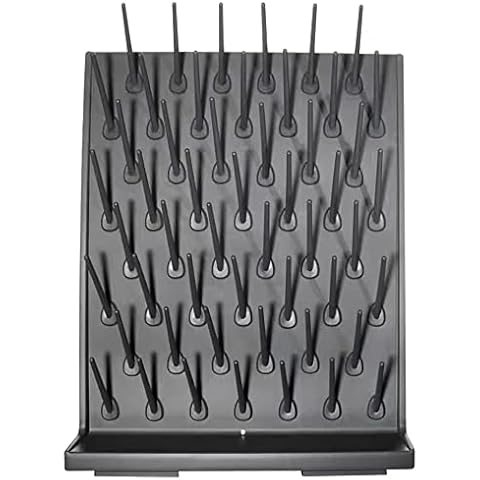 Heytaful Lab Drying Racks Pegboard Bench-top Wall-Mount Laboratory Glassware Cleaning Polyethylene Equipment (52 Black) Cover