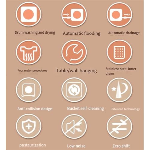 KUOYTT 170 W belüfteter Wäschetrockner, intelligentes Waschen und Trocknen mit integrierter Walze, Digitalanzeige, Innenbehälter aus Edelstahl, für Wohnungen, Häuser und Wohnheime 9 KUOYTT 170 W belüfteter Wäschetrockner, intelligentes Waschen und Trocknen mit integrierter Walze, Digitalanzeige, Innenbehälter aus Edelstahl, für Wohnungen, Häuser und Wohnheime