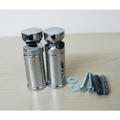 Two Single Chrome Brackets for Towel Rail Radiator Curved or Flat ABS PLASTICS Cover