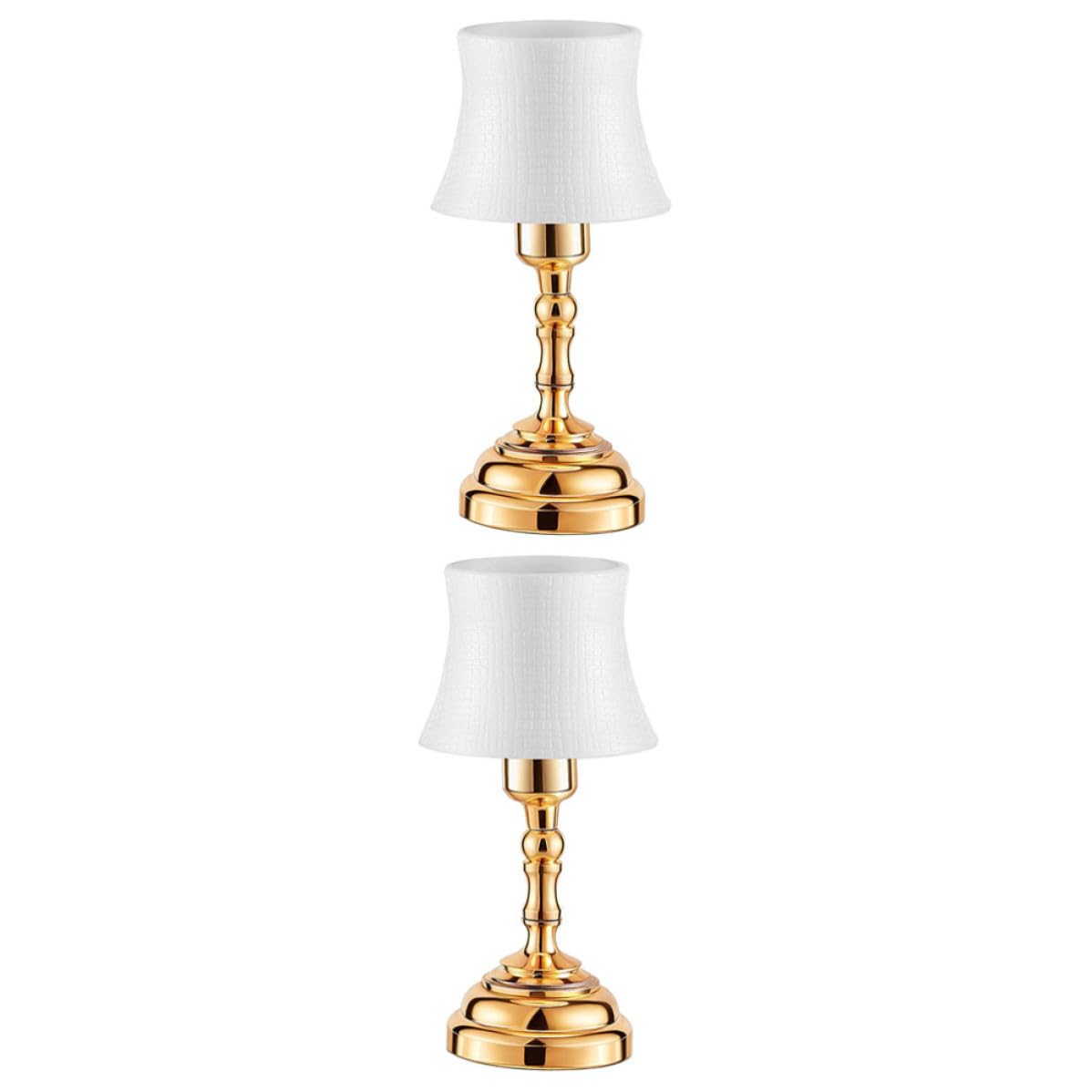 POPETPOP Mini Lámpara de Mesa LED para Casa de Muñecas, Modelo de Plástico y Aleación de Aluminio, 2 Piezas para Decoración y Juegos Infantiles