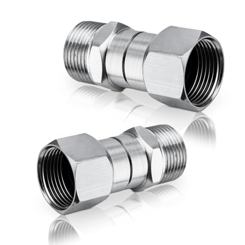 Pressure Washer Swivel Fittings M22 14mm Thread M22 14mm Male to Female Swivel Joint Stainless Steel 360 Degree Connector for Pressure Washer Gun & Hose 5000 PSI 2 Pcs