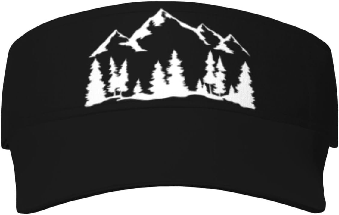 Mountain Trees Sport Sun Visor Hats Ball Caps Adjustable Empty Top Baseball Sun Cap for Men Women