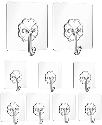 Gifoto Sticky Hooks,Self Adhesive Hooks Pack 9,Adhesive Hooks,Hooks for Hanging Keys Plugs Kitchen Utensils Towels and More.