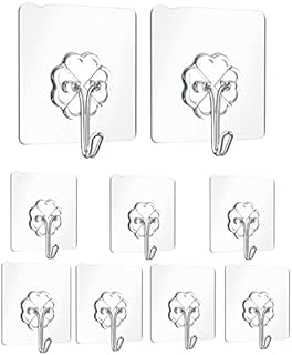Gifoto Sticky Hooks,Self Adhesive Hooks Pack 9,Adhesive Hooks,Hooks for Hanging Keys Plugs Kitchen Utensils Towels and More.