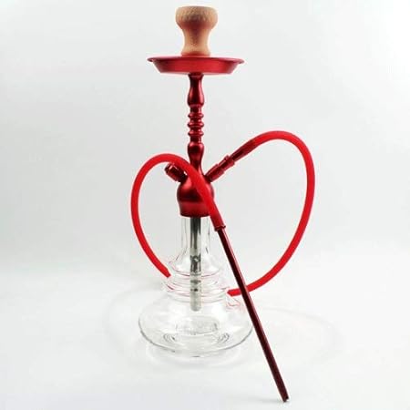 JYXZM Hookah de Cristal 55 cm Shisha Hookah de aleación de Aluminio Conjunto de una Manguera Big Humo con la cachimba Todos los Accesorios (Color : Red)